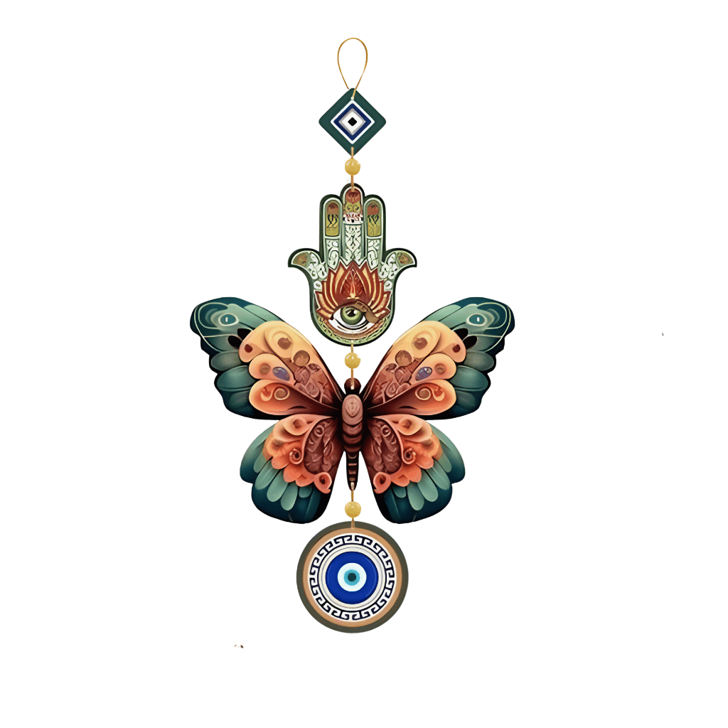 Butterfly Hamsa & Evil Eye Hanging